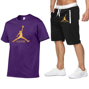 Men's New Jordan short-sleeved t-shirt short pants men fashion print fun t-shirt 2019 summer casual t-shirt shorts suit