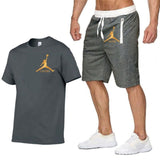 Men's New Jordan short-sleeved t-shirt short pants men fashion print fun t-shirt 2019 summer casual t-shirt shorts suit