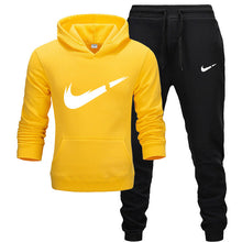 Carica l&#39;immagine nel visualizzatore di Gallery, 2019 BrandTrack suit Fashion Men Sportswear  Two Piece Sets All Cotton Thick hoodie+Pants Tracksuit Male Sets