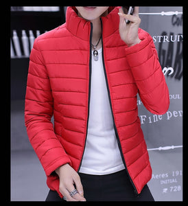 2019 Men Slim fit Thicken Plus Size Down jacket Autumn Winter New Casual Fashion Long Sleeve  Youth Self-Cultivation Down Jacket