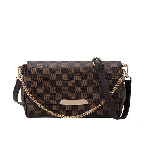 KYYSLO Chain Plaid Design Luxury Women's Bag European and American Fashion Women Shoulder Bag High Quality Pu Messenger Bag