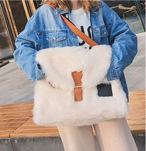 2019 Winter Fashion New Ladies faux Fur bag Quality Soft Plush Women's Designer Handbag High capacity big Shoulder Messenger bag