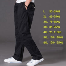 Charger l&#39;image dans la galerie, spring summer casual pants male big size 6XL Multi Pocket Jeans oversize Pants overalls elastic waist pants plus size men
