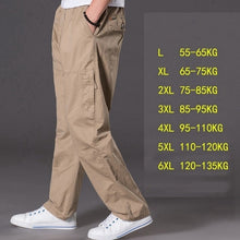 Load image into Gallery viewer, spring summer casual pants male big size 6XL Multi Pocket Jeans oversize Pants overalls elastic waist pants plus size men