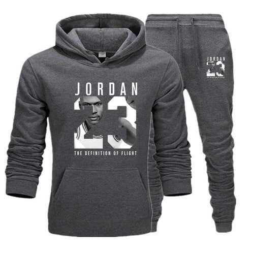 New 2019 Brand Tracksuit Fashion JORDAN 23 Men Sportswear Two Piece Sets Cotton Fleece Thick hoodie+Pants Sporting Suit Male 3XL