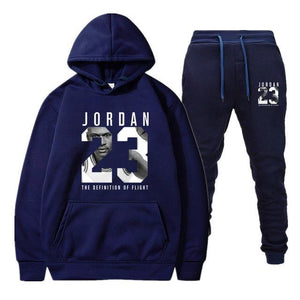 New 2019 Brand Tracksuit Fashion JORDAN 23 Men Sportswear Two Piece Sets Cotton Fleece Thick hoodie+Pants Sporting Suit Male 3XL