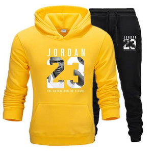 New 2019 Brand Tracksuit Fashion JORDAN 23 Men Sportswear Two Piece Sets Cotton Fleece Thick hoodie+Pants Sporting Suit Male 3XL