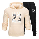 New 2019 Brand Tracksuit Fashion JORDAN 23 Men Sportswear Two Piece Sets Cotton Fleece Thick hoodie+Pants Sporting Suit Male 3XL