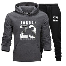 Carica l&#39;immagine nel visualizzatore di Gallery, New 2019 Brand Tracksuit Fashion JORDAN 23 Men Sportswear Two Piece Sets Cotton Fleece Thick hoodie+Pants Sporting Suit Male 3XL