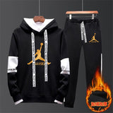 New 2019 Brand Tracksuit Fashion JORDAN 23 Men Sportswear Two Piece Sets All Cotton Fleece Thick hoodie+Pants Sporting Suit Male