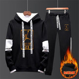 New 2019 Brand Tracksuit Fashion JORDAN 23 Men Sportswear Two Piece Sets All Cotton Fleece Thick hoodie+Pants Sporting Suit Male