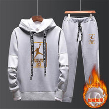 Load image into Gallery viewer, New 2019 Brand Tracksuit Fashion JORDAN 23 Men Sportswear Two Piece Sets All Cotton Fleece Thick hoodie+Pants Sporting Suit Male