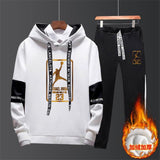 New 2019 Brand Tracksuit Fashion JORDAN 23 Men Sportswear Two Piece Sets All Cotton Fleece Thick hoodie+Pants Sporting Suit Male