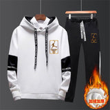 New 2019 Brand Tracksuit Fashion JORDAN 23 Men Sportswear Two Piece Sets All Cotton Fleece Thick hoodie+Pants Sporting Suit Male