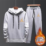 New 2019 Brand Tracksuit Fashion JORDAN 23 Men Sportswear Two Piece Sets All Cotton Fleece Thick hoodie+Pants Sporting Suit Male
