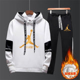 New 2019 Brand Tracksuit Fashion JORDAN 23 Men Sportswear Two Piece Sets All Cotton Fleece Thick hoodie+Pants Sporting Suit Male