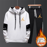 New 2019 Brand Tracksuit Fashion JORDAN 23 Men Sportswear Two Piece Sets All Cotton Fleece Thick hoodie+Pants Sporting Suit Male