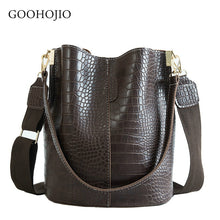 गैलरी व्यूवर में इमेज लोड करें, GOOHOJIO 2019 Crocodile Crossbody Bag for Women Shoulder Bag Brand Designer Women Bags Luxury PU Leather Bag Bucket Bag Handbag