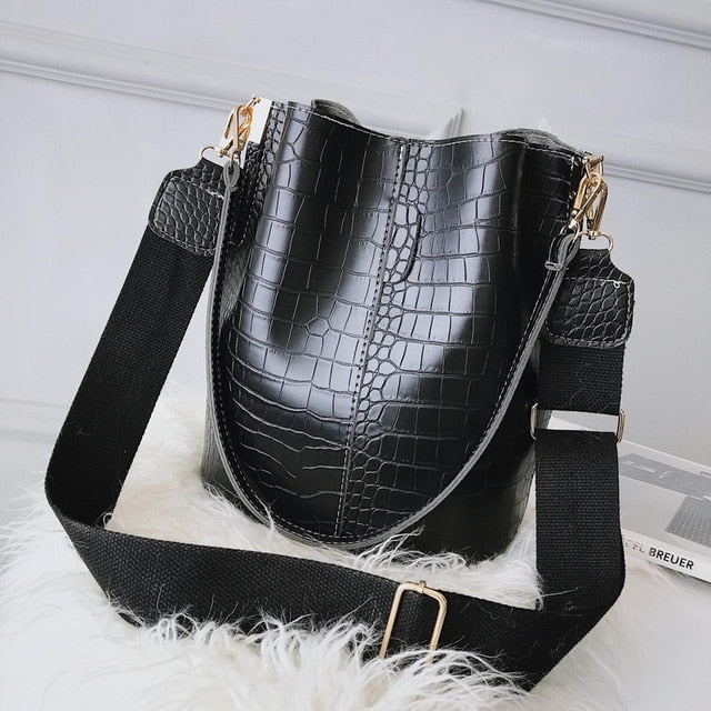 GOOHOJIO 2019 Crocodile Crossbody Bag for Women Shoulder Bag Brand Designer Women Bags Luxury PU Leather Bag Bucket Bag Handbag