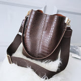GOOHOJIO 2019 Crocodile Crossbody Bag for Women Shoulder Bag Brand Designer Women Bags Luxury PU Leather Bag Bucket Bag Handbag