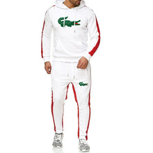 गैलरी व्यूवर में इमेज लोड करें, 2019 Brand crocodile men chandal hombre Tracksuit hoodie+sweatpants thermal jogging homme Fleece men gym clothing Thick Suit 3XL