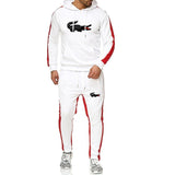 2019 Brand crocodile men chandal hombre Tracksuit hoodie+sweatpants thermal jogging homme Fleece men gym clothing Thick Suit 3XL