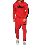 2019 Brand crocodile men chandal hombre Tracksuit hoodie+sweatpants thermal jogging homme Fleece men gym clothing Thick Suit 3XL