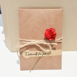 2pack/lot Vintage DIY Kraft Paper Handmade Dried Flowers with envelope Postcard Greeting Card Birthday Card New Year Gift Cards
