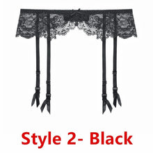 Charger l&#39;image dans la galerie, Sexy women lace Black/white/red brand garter temptation ultra-thin female silk stockings Suspender Belt Wedding garters belts