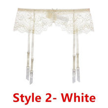 Carica l&#39;immagine nel visualizzatore di Gallery, Sexy women lace Black/white/red brand garter temptation ultra-thin female silk stockings Suspender Belt Wedding garters belts
