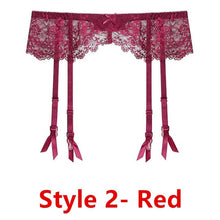 गैलरी व्यूवर में इमेज लोड करें, Sexy women lace Black/white/red brand garter temptation ultra-thin female silk stockings Suspender Belt Wedding garters belts