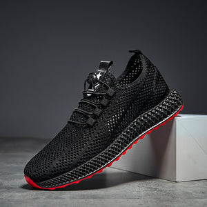 2019 New Mesh Men Casual Shoes Lace-up Men Shoes Lightweight Comfortable Breathable Walking Sneakers Rubber Soft Bottom Non Slip