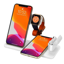 Carica l&#39;immagine nel visualizzatore di Gallery, 15W Qi Fast Wireless Charger Stand For iPhone 11 XR X 8 Apple Watch 4 in 1 Foldable Charging Dock Station for Airpods Pro iWatch