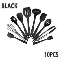 गैलरी व्यूवर में इमेज लोड करें, 10/11PCS Silicone Kitchenware Non-stick Cookware Cooking Tool Spatula Ladle Egg Beaters Shovel Spoon Soup Kitchen Utensils Set