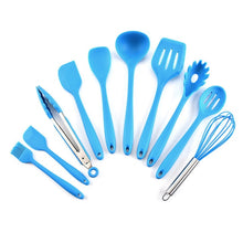 गैलरी व्यूवर में इमेज लोड करें, 10/11PCS Silicone Kitchenware Non-stick Cookware Cooking Tool Spatula Ladle Egg Beaters Shovel Spoon Soup Kitchen Utensils Set