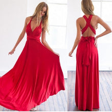 Laden Sie das Bild in den Galerie-Viewer, Sexy Women Multiway Wrap Convertible Boho Maxi Club Red Dress Bandage Long Dress Party Bridesmaids Infinity Robe Longue Femme