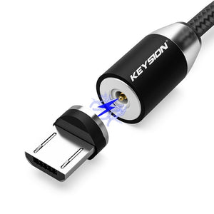 KEYSION LED Magnetic USB Cable Fast Charging Type C Cable Magnet Charger Data Charge Micro USB Cable Mobile Phone Cable USB Cord