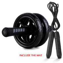 Carica l&#39;immagine nel visualizzatore di Gallery, New 2 in 1 Ab Roller&amp;Jump Rope No Noise Abdominal Wheel Ab Roller with Mat For Arm Waist Leg Exercise Gym Fitness Equipment