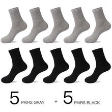 Cargar imagen en el visor de la galería, HSS 2020 Men's Cotton Socks New styles 10 Pairs / Lot Black Business Men Socks Breathable Spring Summer for Male US size(6.5-12)