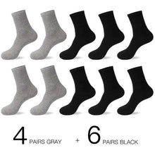 Cargar imagen en el visor de la galería, HSS 2020 Men's Cotton Socks New styles 10 Pairs / Lot Black Business Men Socks Breathable Spring Summer for Male US size(6.5-12)