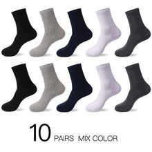 Cargar imagen en el visor de la galería, HSS 2020 Men's Cotton Socks New styles 10 Pairs / Lot Black Business Men Socks Breathable Spring Summer for Male US size(6.5-12)