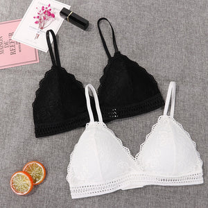 1/2PCS French Style Bralette Seamless Deep V Lace Bra Wireless Thin Underwear Sexy Lingerie Soft Push Up Bras For Women Hot