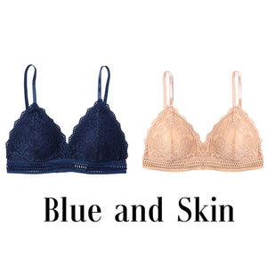 1/2PCS French Style Bralette Seamless Deep V Lace Bra Wireless Thin Underwear Sexy Lingerie Soft Push Up Bras For Women Hot