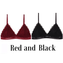 Charger l&#39;image dans la galerie, 1/2PCS French Style Bralette Seamless Deep V Lace Bra Wireless Thin Underwear Sexy Lingerie Soft Push Up Bras For Women Hot