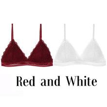 Charger l&#39;image dans la galerie, 1/2PCS French Style Bralette Seamless Deep V Lace Bra Wireless Thin Underwear Sexy Lingerie Soft Push Up Bras For Women Hot