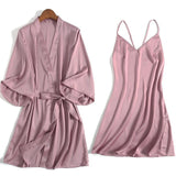 Sexy Women Rayon Kimono Bathrobe WHITE Bride Bridesmaid Wedding Robe Set Lace Trim Sleepwear Casual Home Clothes Nightwear