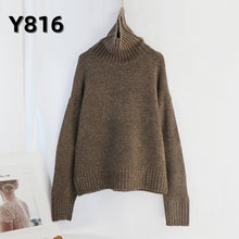 Load image into Gallery viewer, Aachoae Autumn Winter Women Knitted Turtleneck Cashmere Sweater 2020 Casual Basic Pullover Jumper Batwing Long Sleeve Loose Tops