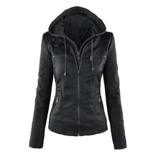गैलरी व्यूवर में इमेज लोड करें, 2020 New Women Autumn Winter Faux Soft Leather Jackets Coats Lady Black PU Zipper Epaule Motorcycle Streetwear