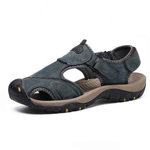 Carica l&#39;immagine nel visualizzatore di Gallery, Classic Men&#39;s Sandals Summer Genuine Leather Sandals Breathable Men Brand Shoes Plus Size Sandals Soft Outdoor Men Roman Sandals
