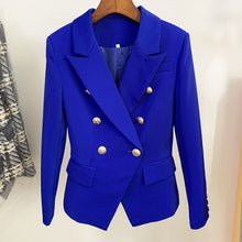 Laden Sie das Bild in den Galerie-Viewer, TOP QUALITY New Fashion 2021 Designer Blazer Jacket Women&#39;s Classic Double Breasted Metal Lion Buttons Blazer Outer size S-4XL